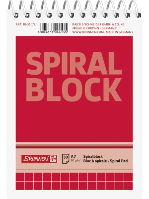 Brunnen Spiralnotizblock A7 kariert