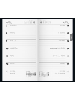 Brunnen Taschenkalender Kunststoff-Einband schwarz 10-758 28 902
