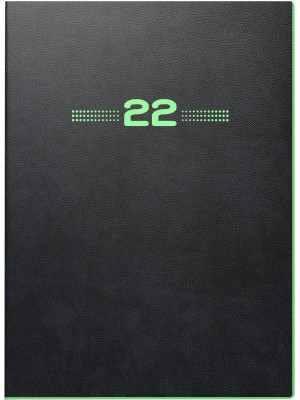 Brunnen Buchkalender PU-Einband flexibel schwarz mit Neonkante grün 10-796 34 902