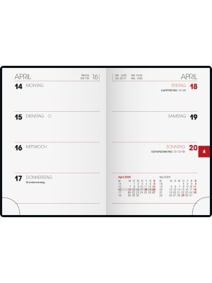 Brunnen Wochenkalender Modell 713 Kunststoff-Einband schwarz 10-713 11 904