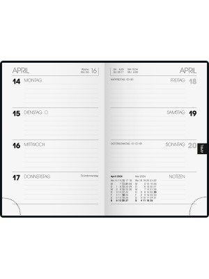 Brunnen Taschenkalender Modell 723 Soft-Einband schwarz 10-723 36 904