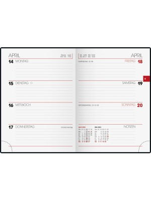 Brunnen Wochenkalender Modell 731 Kunststoff-Einband schwarz 10-731 11 904