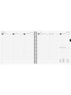 Brunnen Buchkalender Wire-O-Bindung Karton-Einband schwarz 10-766 01 904