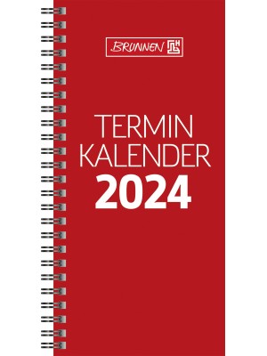 Brunnen Terminkalender Karton-Umschlag glanzkaschiert rot 10-780 01 204