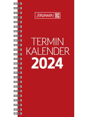 Brunnen Terminkalender Karton-Umschlag glanzkaschiert rot 10-780 01 204