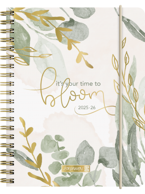 Brunnen Schülerkalender A6 Papier-Einband Hardcover Bloom 