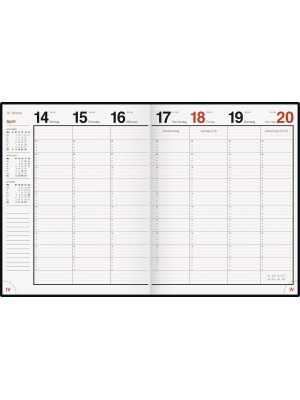 rido/idé Buchkalender Wochenkalender Modell magnum Schaumstoff-Einband Cantana schwarz 70-27 042 904