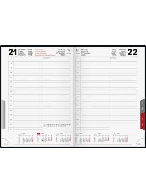 rido/idé Buchkalender Modell ROMA 1 Balacron-Einband schwarz 70-28 903 904