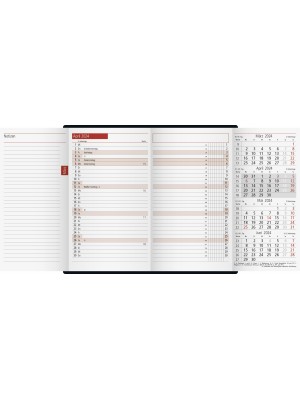 rido/idé Taschenkalender Modell TM 12 Kunststoff-Einband schwarz 70-40 302 904