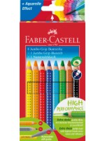 Faber-Castell Jumbo Grip Buntstift 8er Kartonetui inkl. 1 Bleistift und 1Namensfeldstift