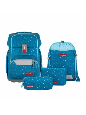 Step by Step Basis Schulranzen-Set 4tlg Blue Hearts