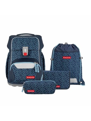 Step by Step Basis Schulranzen-Set 4tlg Blue Lines