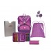 DerDieDas Schulranzen-Set ErgoFlex Purple Dots 5-teilig