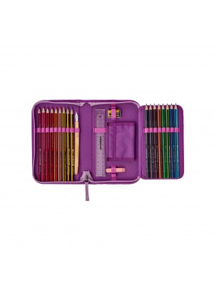 DerDieDas Schulranzen-Set ErgoFlex Purple Dots 5-teilig