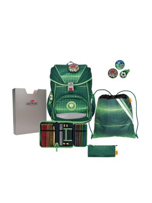 DerDieDas Schulranzen-Set ErgoFlex Soccer Green 5-teilig